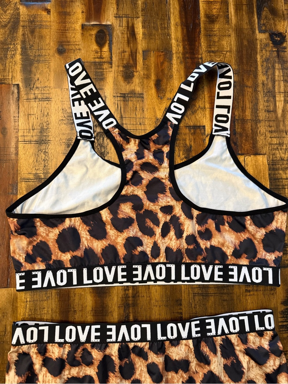 🍒LOVE brown Leopard print two-piece set NWOT sz 2XL bralette sleepwear sexy - Picture 4 of 6